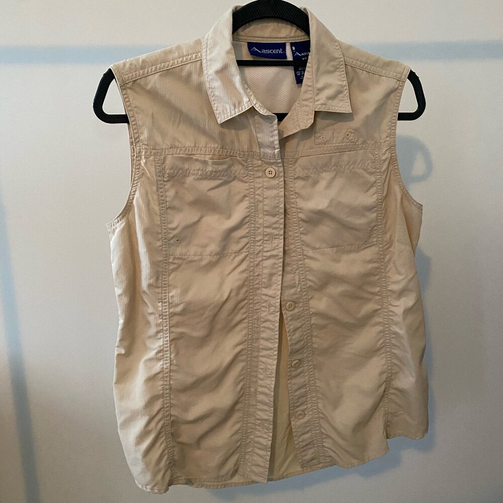 Lightweight breathable vintage collared tank/blouse